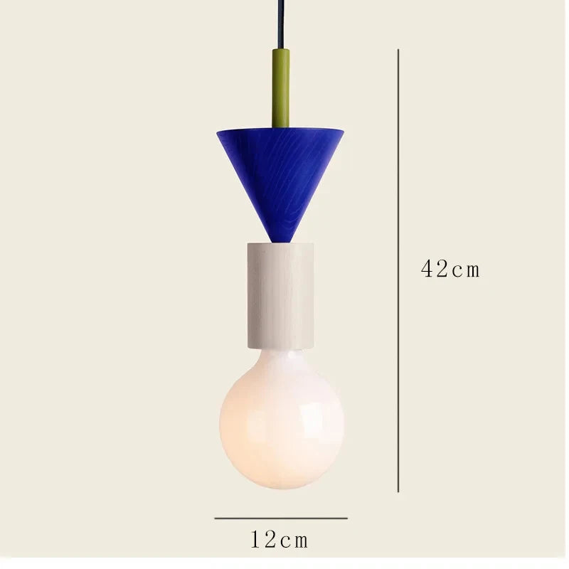 Nordic Wood Pendant Light With Iron Accent