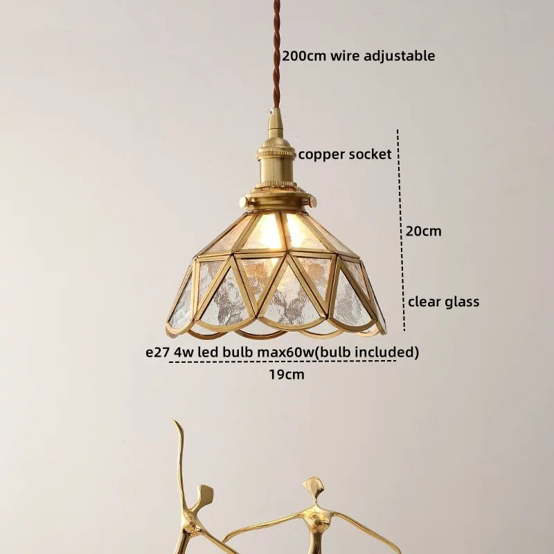 DecorBites™ Glass Copper LED Hanging Light: Nordic Pendant Lamp, Living Room Bedroom Coffee Knob Switch