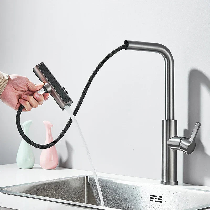 DecorBites™ 3 Functions Kitchen Faucet - Flexible Pull Out Mixer Tap with 360° Sprayer
