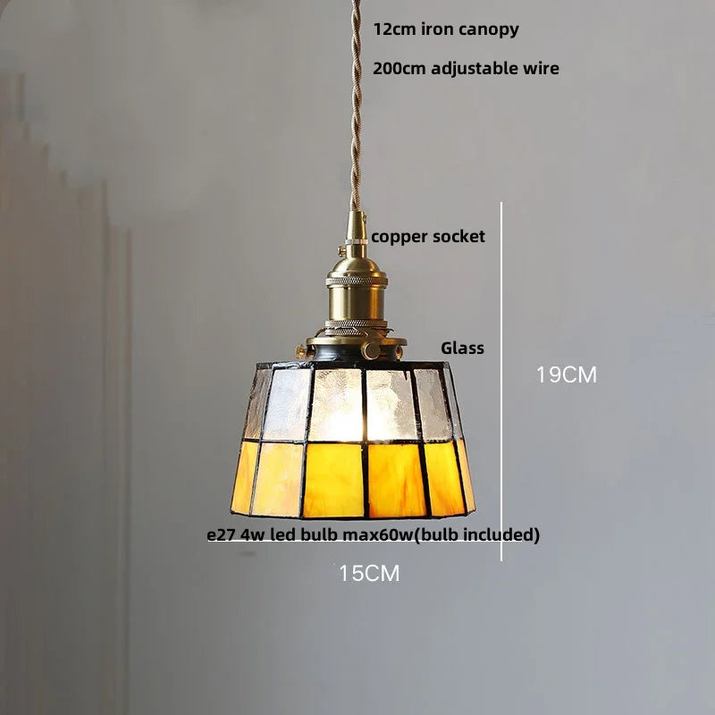 DecorBites™ Copper Knob Switch LED Pendant Lamp, Adjustable Glass Dining Room Lighting