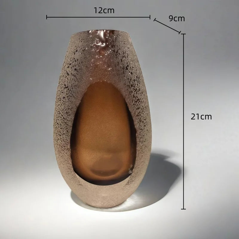 DecorBites™ Frosted Glass Vase for Home Decor and Floral Arrangements