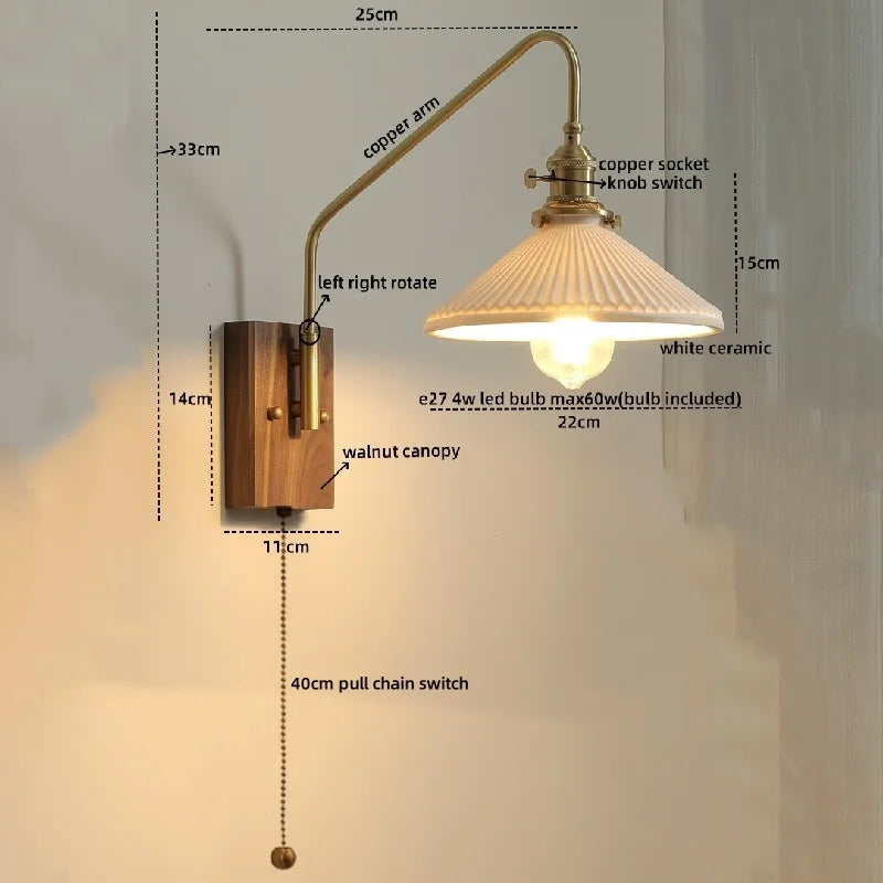 DecorBites™ Glass Copper LED Wall Sconce Modern Stair Light Fixtures