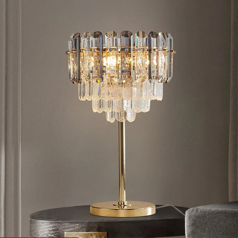 DecorBites™ Crystal Table Decor Lamp 3000K E14 Bulb Desk Light for Bedside Office