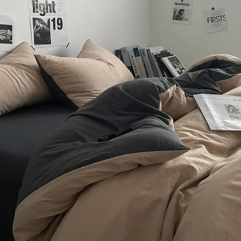 DecorBites™ Cotton Bedding Set with Comforter Cover, Sheet, and Pillowcase Set