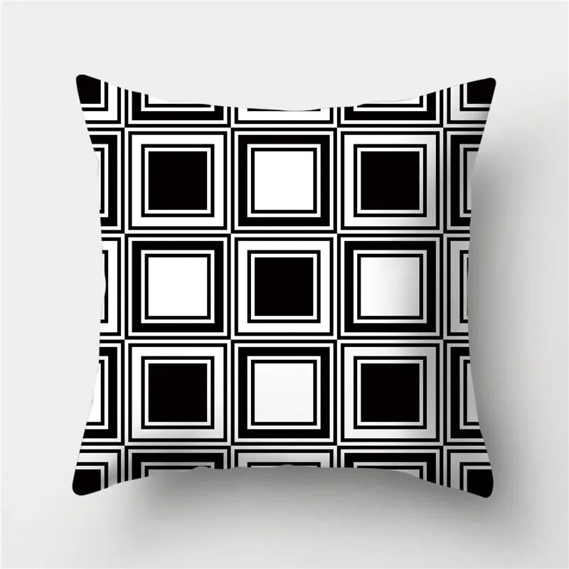 DecorBites™ Geometric Stripes Pillowcase 45x45cm Polyester Cushion Cover for Living Room