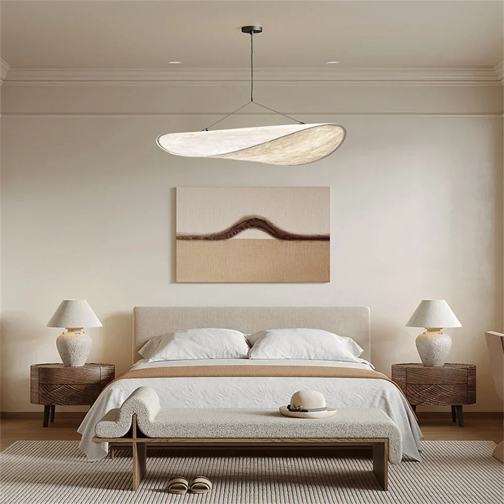 ثريا DecorBites™ بتصميم ياباني غير منسوج - تصميم وابي سابي عصري لغرفة المعيشة وغرفة النوم.