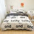 DecorBites™ Letter Happy Little Dog Print Bedding Set for Single Double Bed, 3/4Pcs