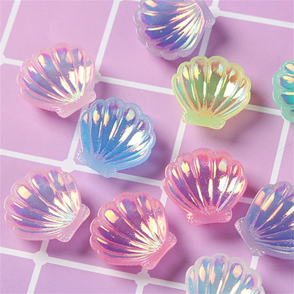A fralia™ Colorful Pearl Shells Beach Decor Resin Cabochons Marine Style Embellishment