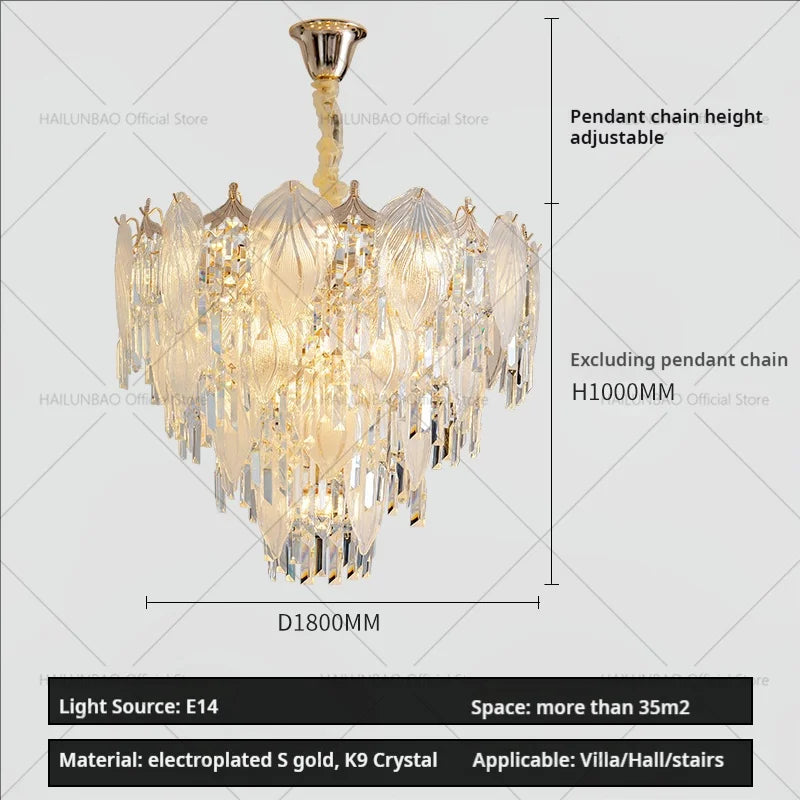 DecorBites™ French Crystal Chandelier Cream Wind Lighting Elegant Luxury Lights