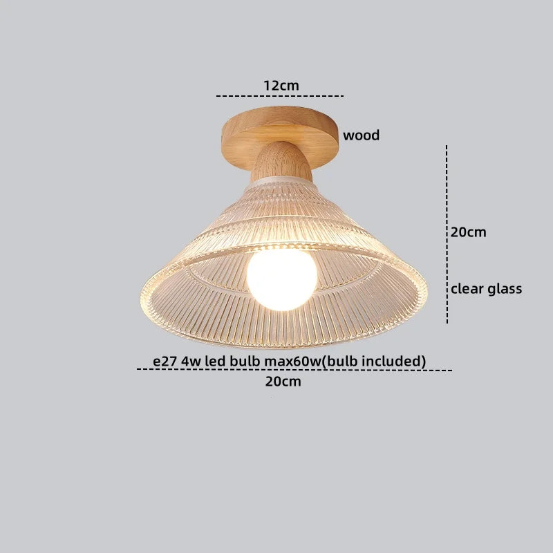 DecorBites™ Clear Glass LED Ceiling Light Fixture for Modern Home Aisle Balcony Restaurant Hallway Lighting