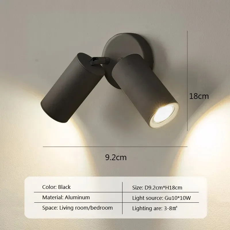 مصباح حائط LED ذهبي من DecorBites™ من الألومنيوم قابل للدوران لغرفة النوم وغرفة المعيشة والمكتب