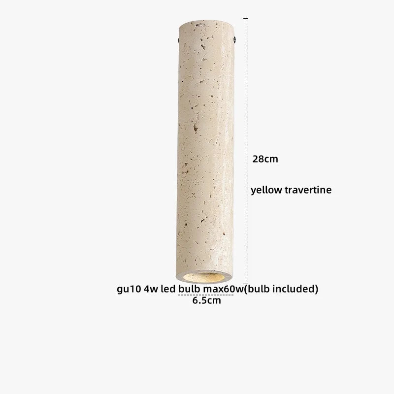 DecorBites™ LED Wood Ceiling Light: Natural Yellow Travertine, Modern Nordic Design