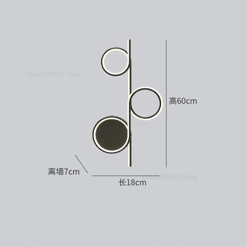 DecorBites™ Circle Straight Bar Wall Lamp | Modern Nordic LED Bedroom Living Room Decor