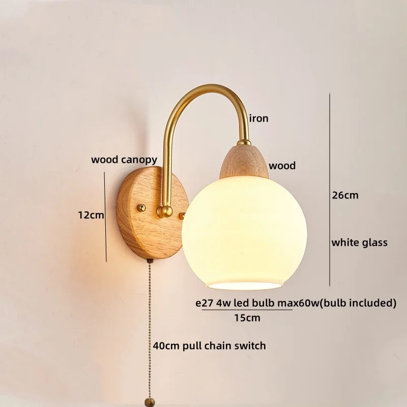 DecorBites™ Cotton LED Wall Lamps with Pull Chain Switch for Restaurant Living Room Bedroom
