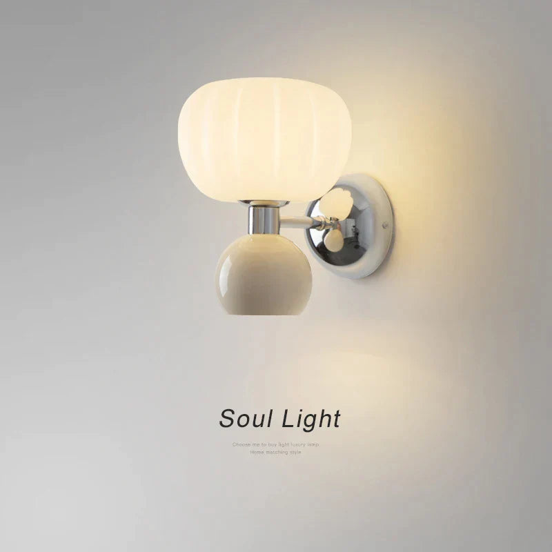 DecorBites™ Cream Breeze Pumpkin LED Wall Lamps, Elegant Lighting for Bedroom Living Room Dining Hallway