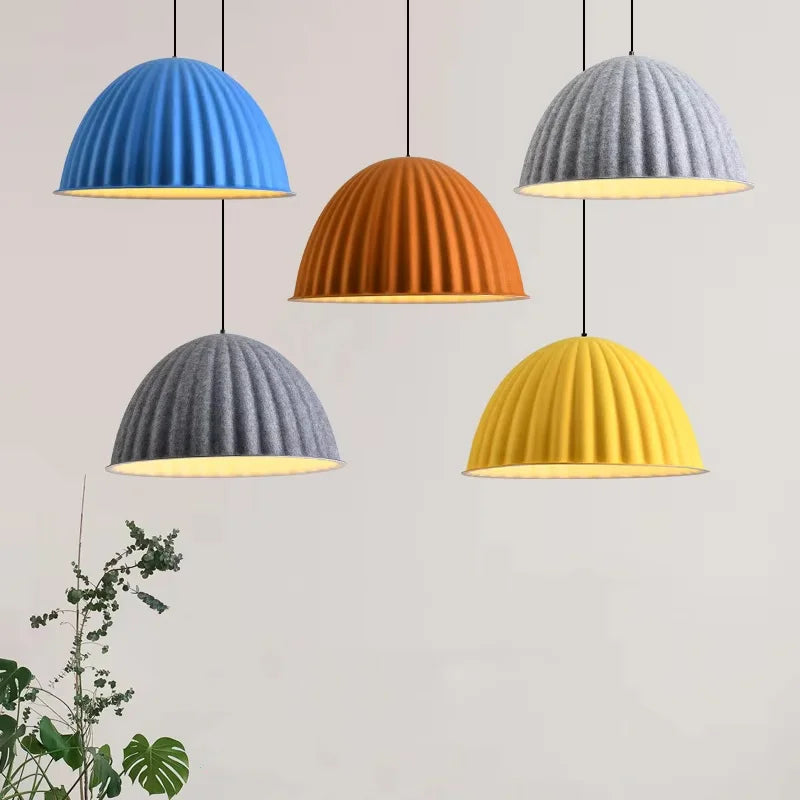 Scandinavian Gray Felt Acoustic Pendant Light