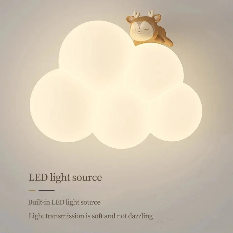 مصابيح حائط LED بتصميم حيوانات لغرف الأطفال من DecorBites™ - تصميم قرد وأرنب وغيمة