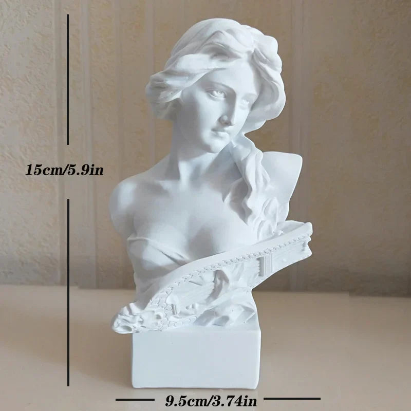 DecorBites™ David Statue Head Sculpture Mini Gypsum Resin Art Craft Home Decor