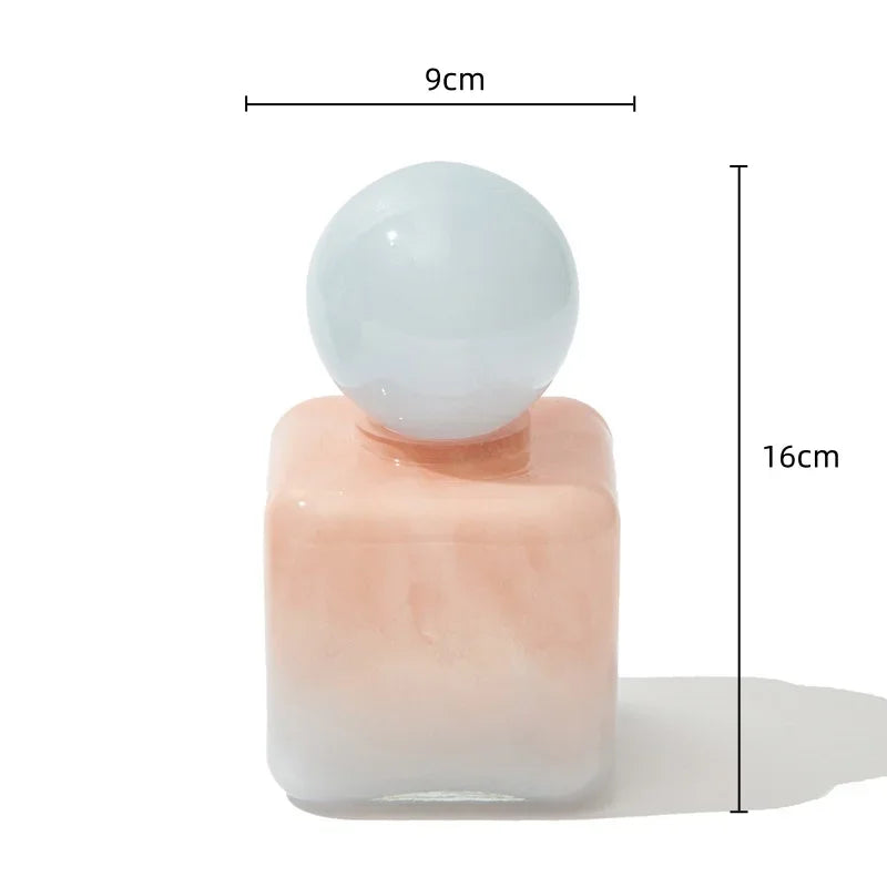 DecorBites™ Geometric Sphere Glass Vase with Lid, Desktop Storage Container