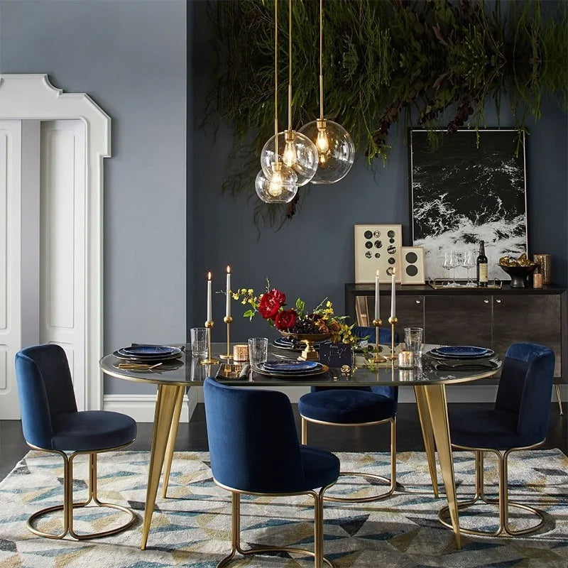 مصباح تعليق زجاجي متدرج من DecorBites™ مع لمبات LED لغرفة المعيشة وغرفة النوم - E27