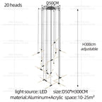 Modern Black Multi-Light Stairwell Pendant Light
