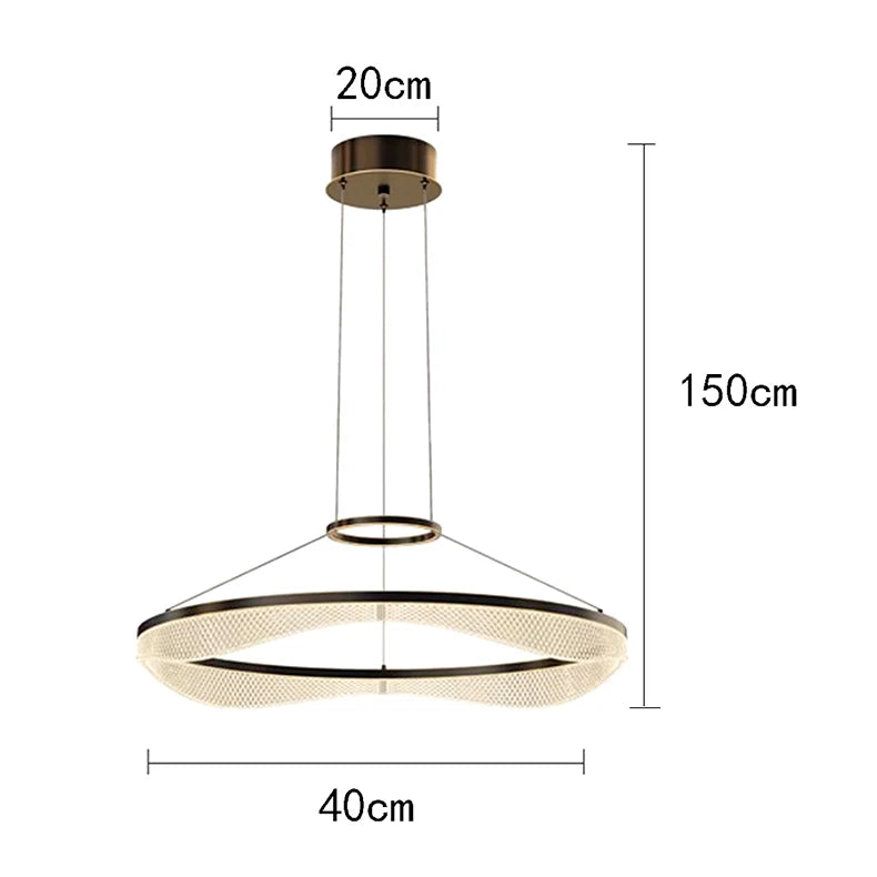 Modern Sculptural Ring Pendant Light Chandelier