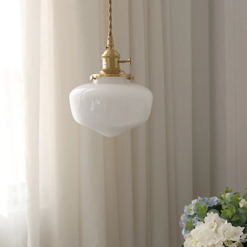 DecorBites™ Glass LED Pendant Light Fixture Knob Switch Nordic Modern Hanging Lamp