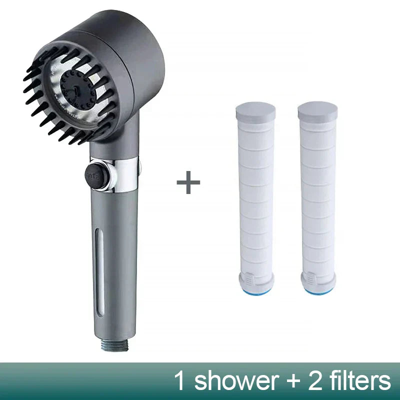 DecorBites™ 3-Mode High Pressure Handheld Shower Head with Stop Button - Bathroom Spray Nozzle