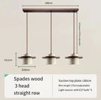 Modern Travertine Stone Pendant Light With Walnut Accent