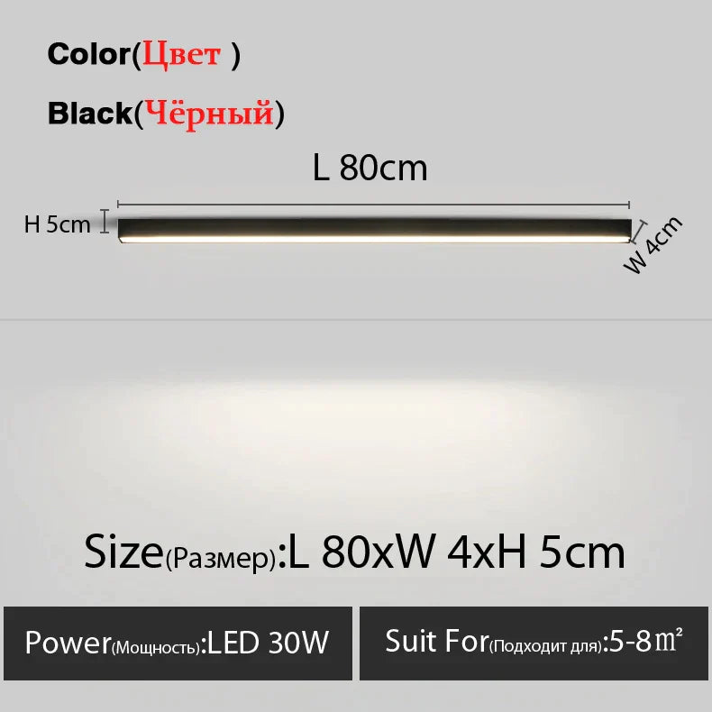 مصباح سقف LED خطي من DecorBites™ لغرفة المعيشة وغرفة الطعام وغرفة النوم - تصميم بسيط