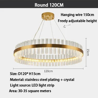 DecorBites™ Crystal LED Ring Chandelier | Modern Pendant Light Fixture