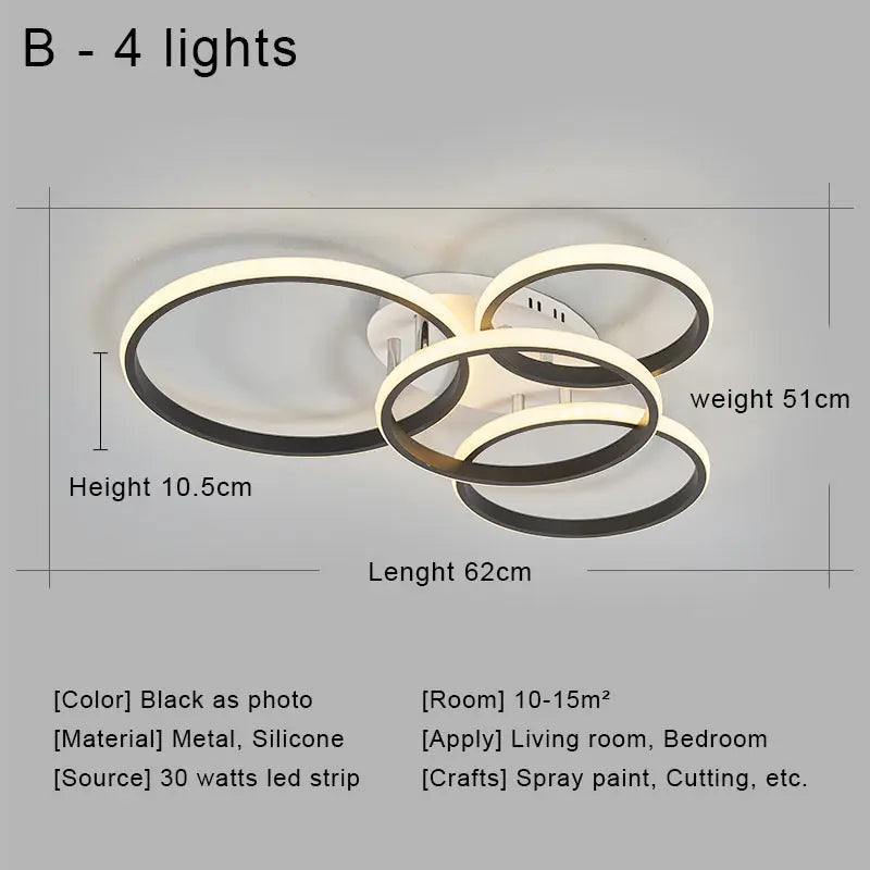 ثريا سقف LED DecorBites™ بجهاز تحكم عن بعد لغرفة المعيشة وغرفة النوم والمطبخ، لون أبيض