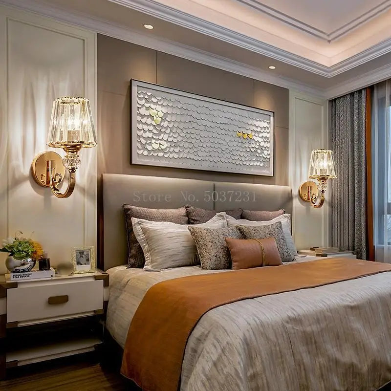 DecorBites™ Crystal Glass Wall Lamp for Bedroom Living Room Staircase