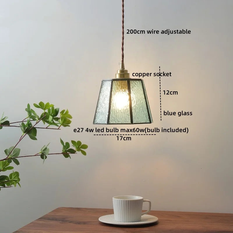DecorBites™ مصابيح قلادة LED زجاجية خضراء مصباح معلق حديث ديكور منزلي