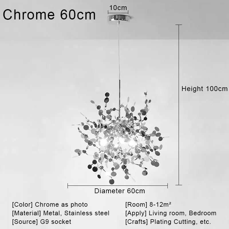 مصباح السقف المعلق الذهبي بتقنية LED من DecorBites™ لديكور المنزل والمعيشة العصرية