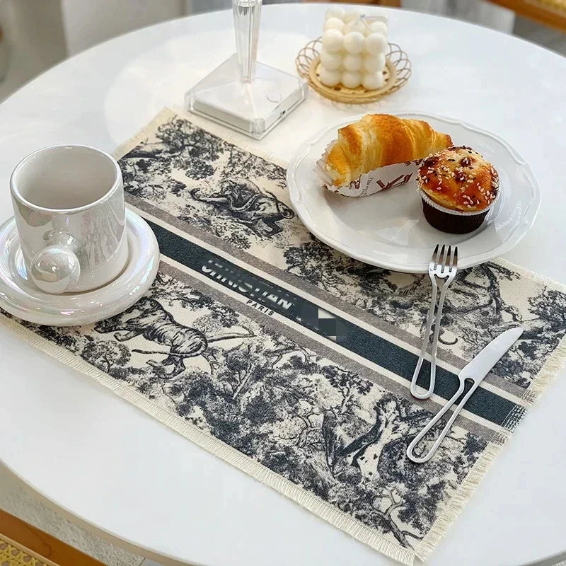 DecorBites™ Cotton Linen Place Mat Set - Tableware Cushion for Kitchen Dining