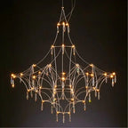 Italian Minimalist Crystal Pendant Light in Silver or Gold