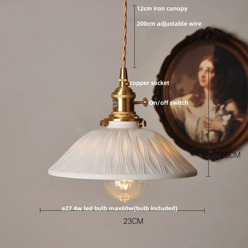 DecorBites™ Ceramic Knob Switch LED Pendant Light, Nordic Modern Hang Lamp
