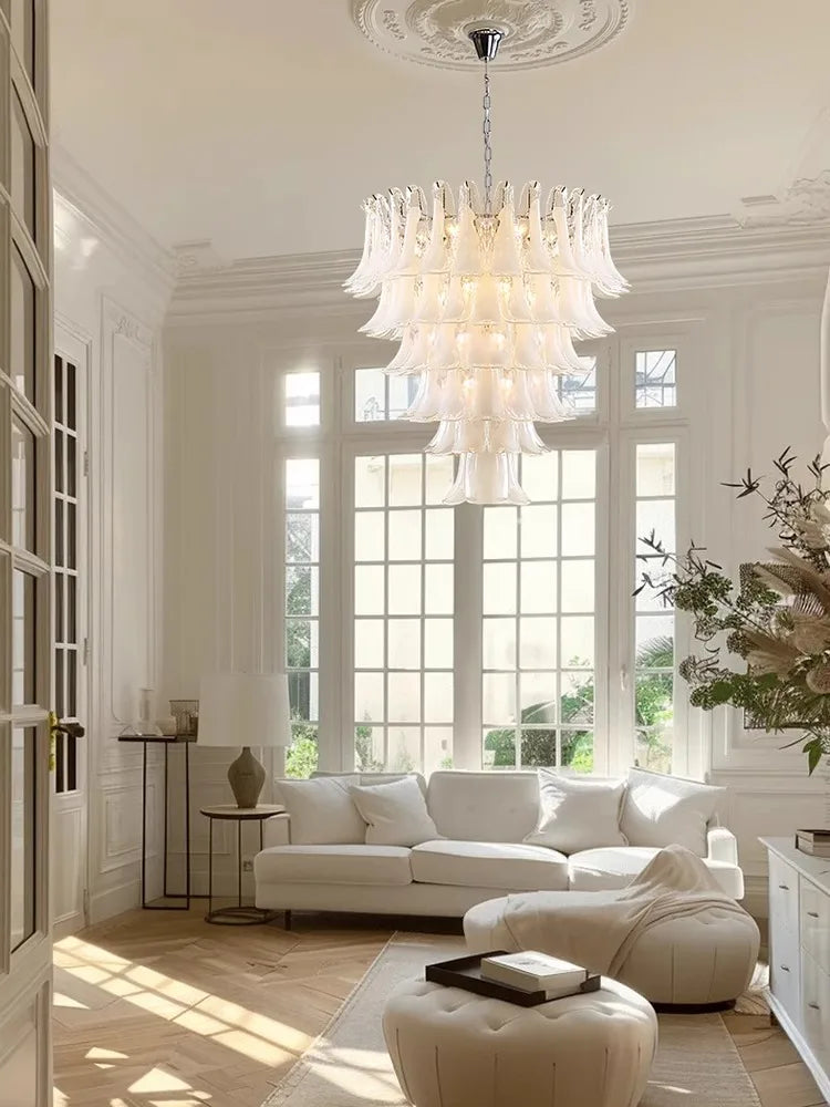 نجفة زجاجية بتصميم فرنسي من DecorBites™ لتزيين غرفة المعيشة