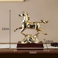 DecorBites™ Golden Horse Mascot Resin Statue Artwork for Aesthetic Room Decor