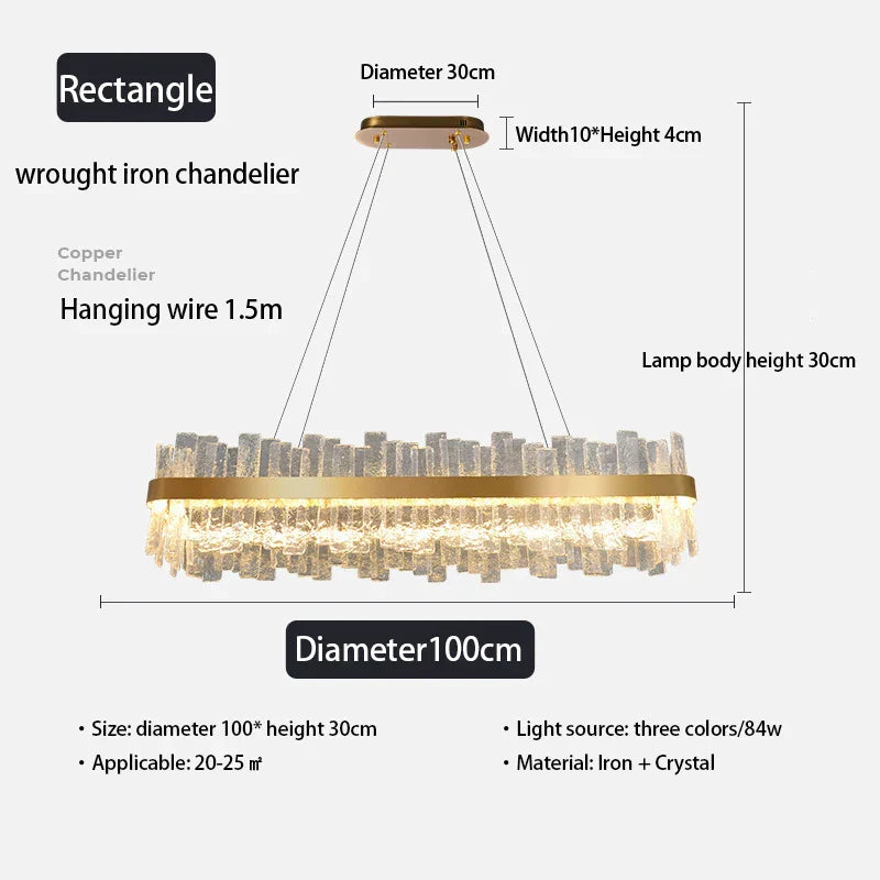 DecorBites™ ثريا كريستال ذهبية متدلية بتقنية LED - إضاءة زجاجية عصرية فاخرة