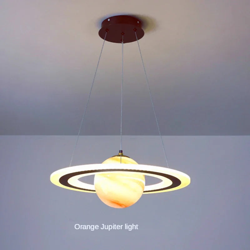 DecorBites™ Acrylic Planet LED Chandelier Earth Ball Decor Star Pendant Light