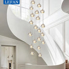 Modern Crystal Ball Pendant Light in Silver Iron