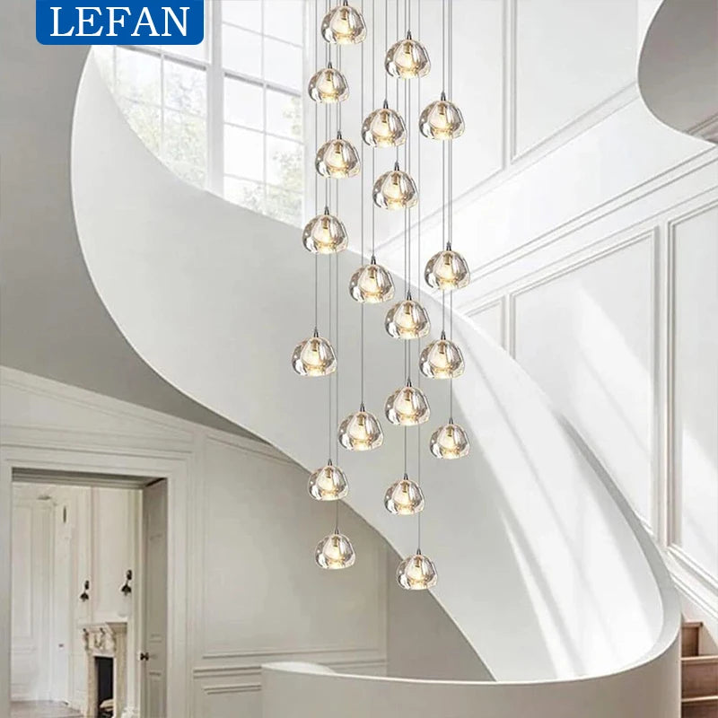 Modern Crystal Ball Pendant Light in Silver Iron