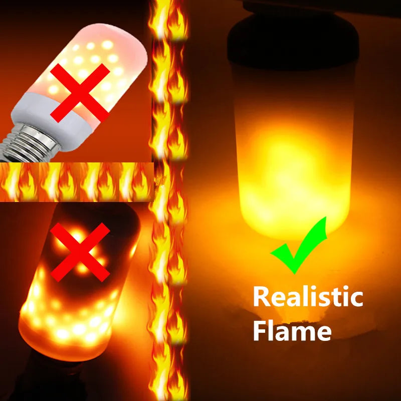 DecorBites™ لمبة لهب LED 4 أوضاع إضاءة بتأثير اللهب للحفلات وديكور الحديقة والمهرجانات وقاعات الكاريوكي