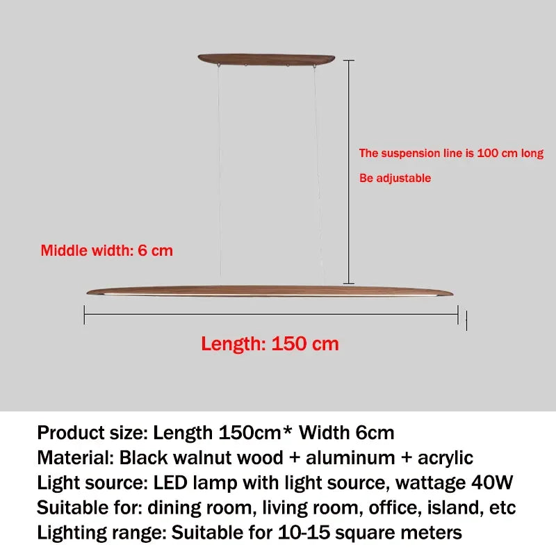 Modern White Wood Linear Pendant Light