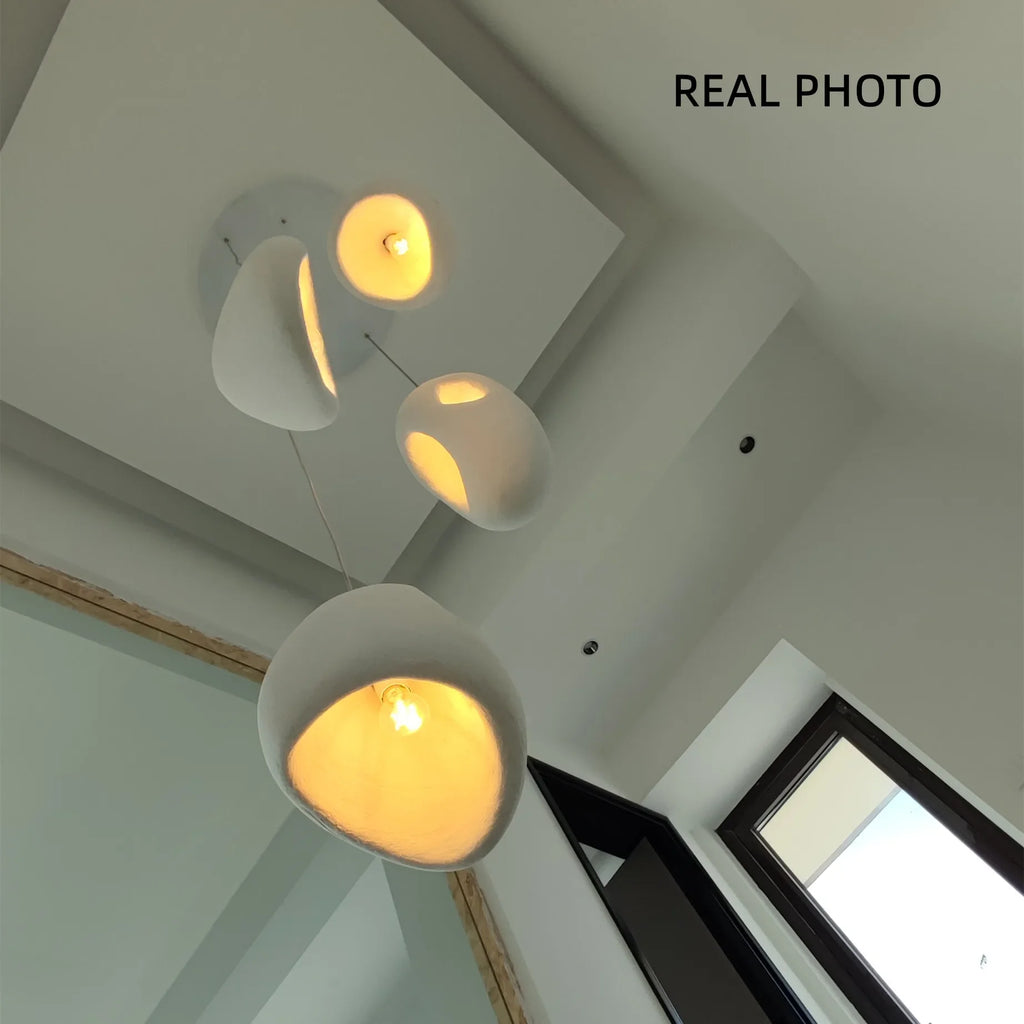 Wabi Sabi Irregular White Pendant Light, E27