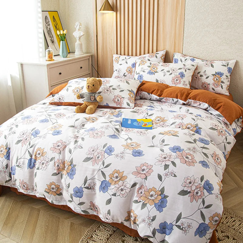 DecorBites™ 4-Piece Flower Print Bedding Set