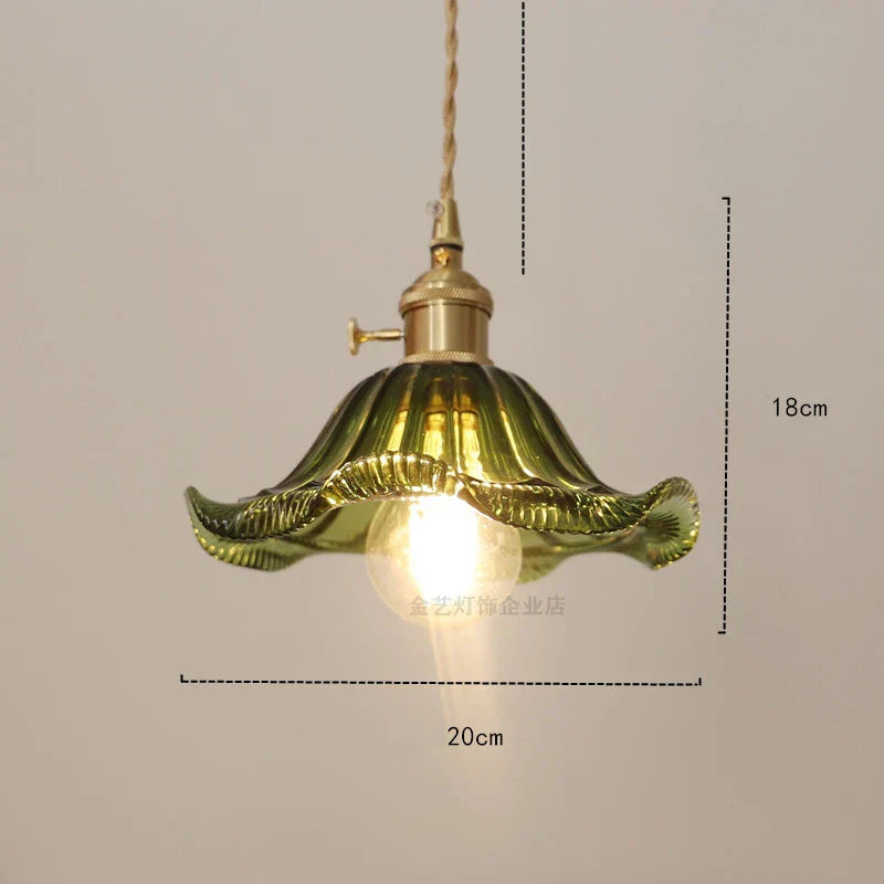 DecorBites™ Glass Industrial Pendant Light: Loft Style Fixture with Copper Socket for Home Decor