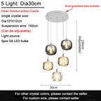 Modern Nordic Crystal Cluster Pendant Light